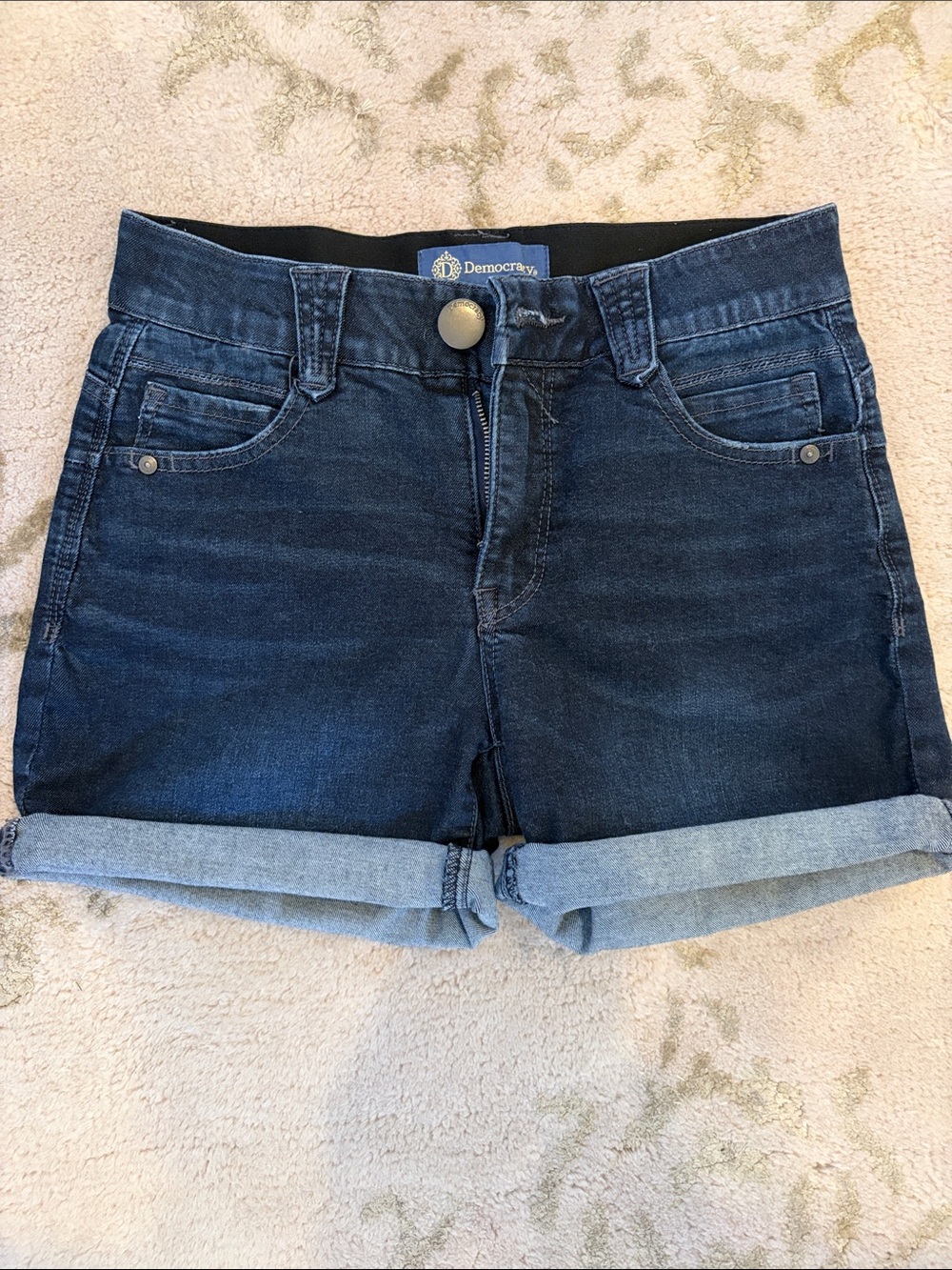 Democracy Dark Blue Cuffed Denim Shorts
